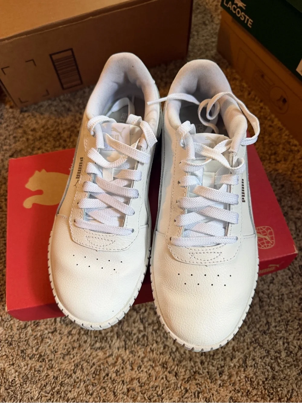 Puma Kids White Low-Top Platform Sneakers